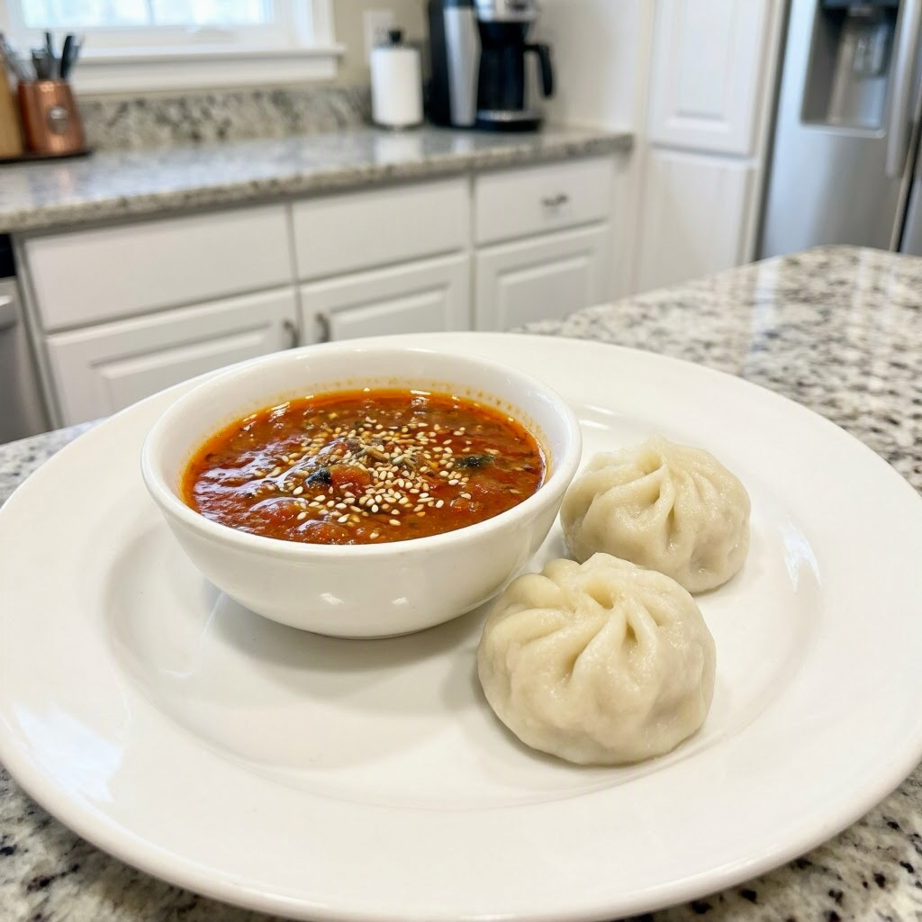 Momo Achar (Tomato Sesame Chutney for Momos)